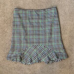 Nine West Houndstooth Pencil Skirt - Black, White, Green